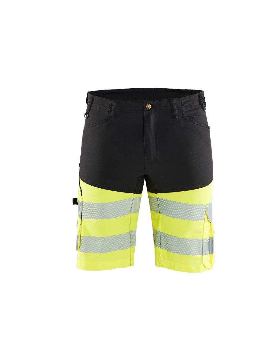 Varselshorts med stretch Svart/Varselgul - Image 2