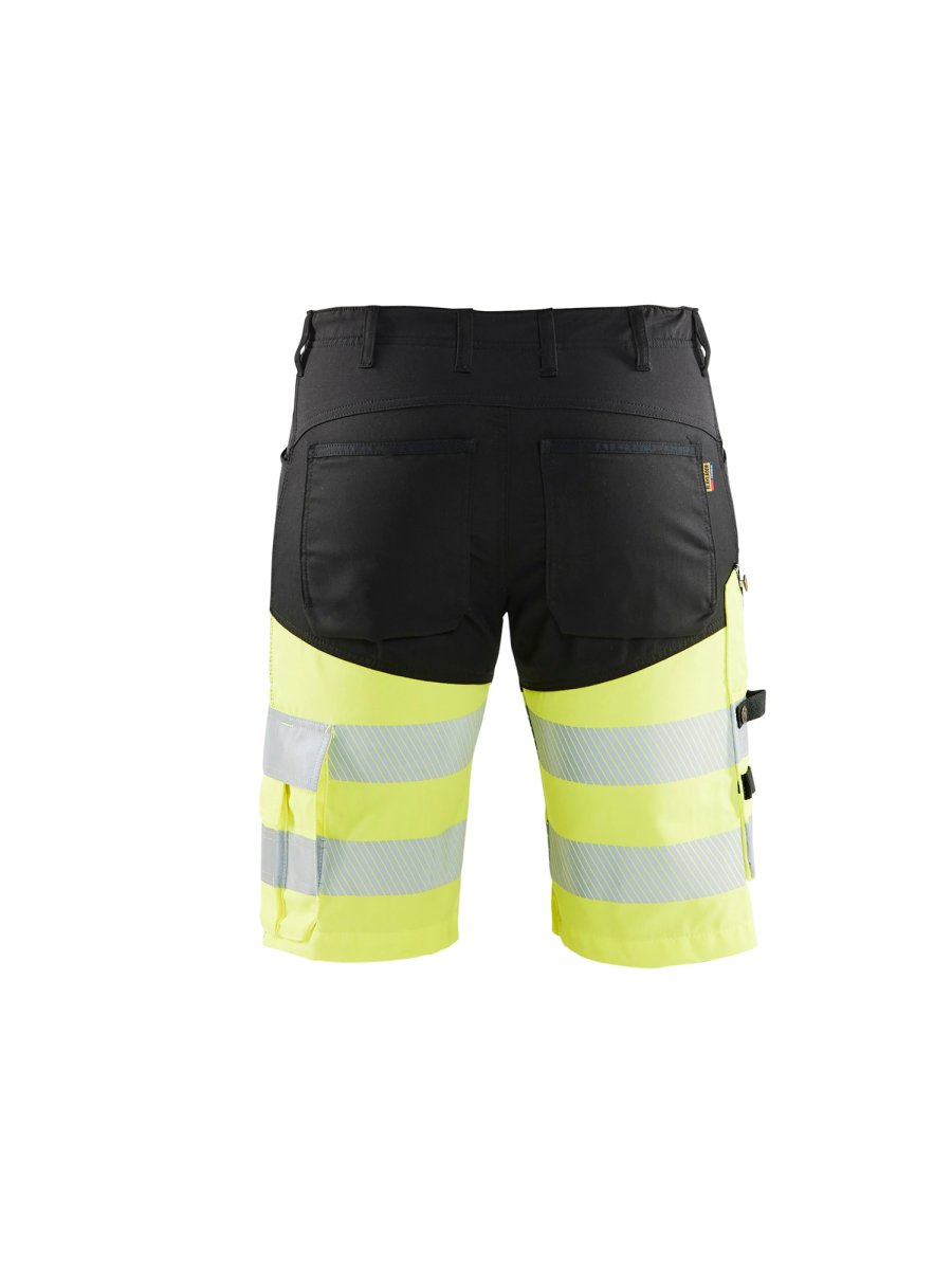 Varselshorts med stretch Svart/Varselgul - Image 3
