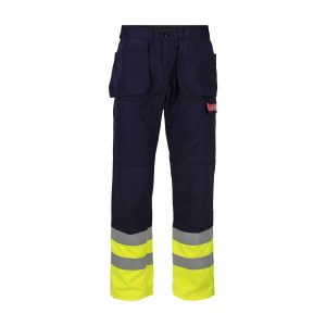 Aksla bukse m/verktøylommer Marine/gul