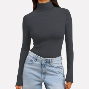Kvinners Turtleneck Langermet Top