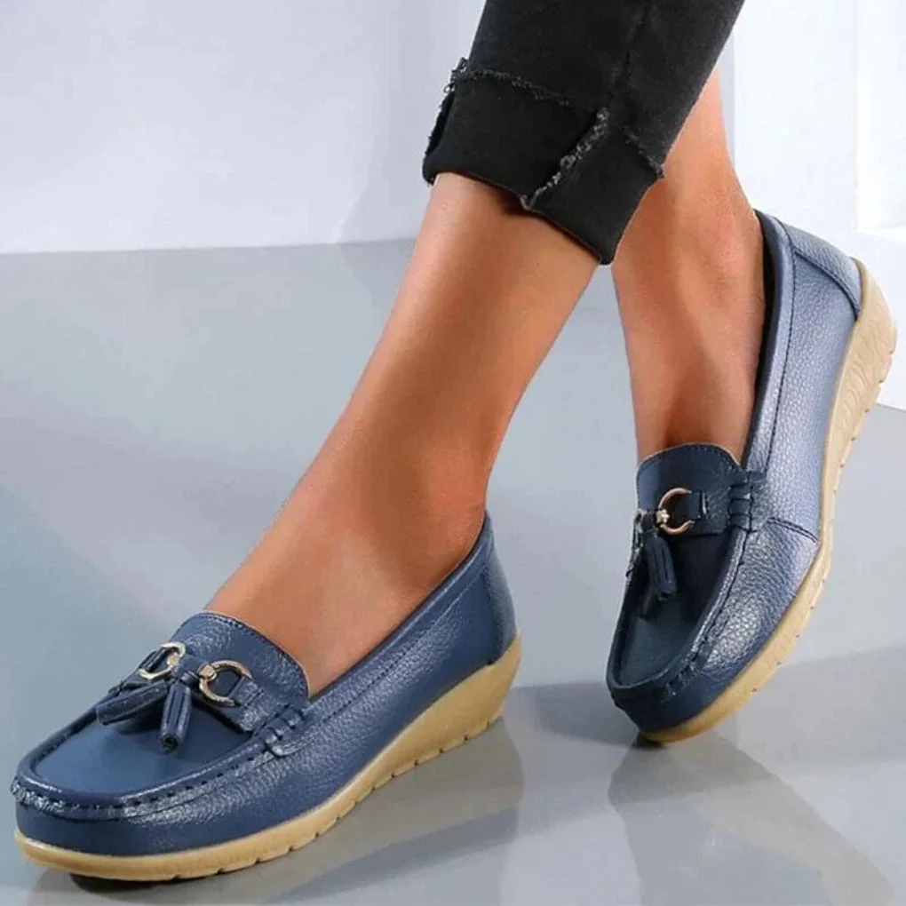 Retro kilehæl loafers til dame - Image 4