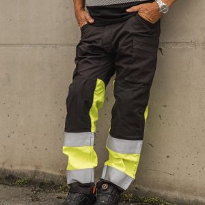 Varselbukse stretch Svart/Gul