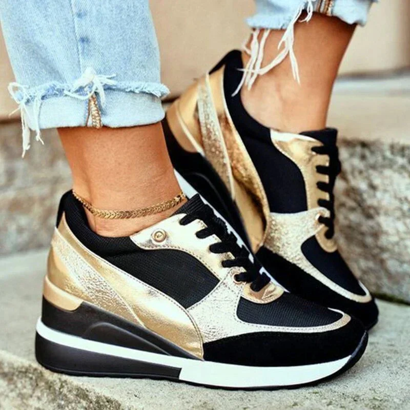 Lettvekt Strikk Sneakers med Bue Støtte og Minne Skum