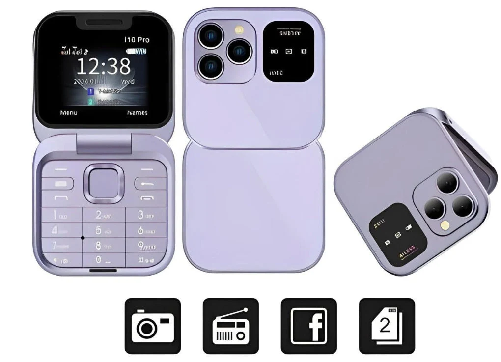 Sammenleggbar Dual SIM telefon med HD kamera og FM radio - Image 4