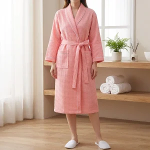 Lettvekts Kimono Bomull Vaffel Badekåpe