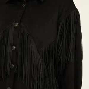 Suede fringe shirt